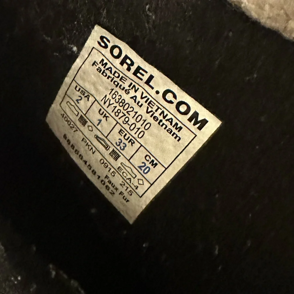 Sorel Black and Cream Winter Boots